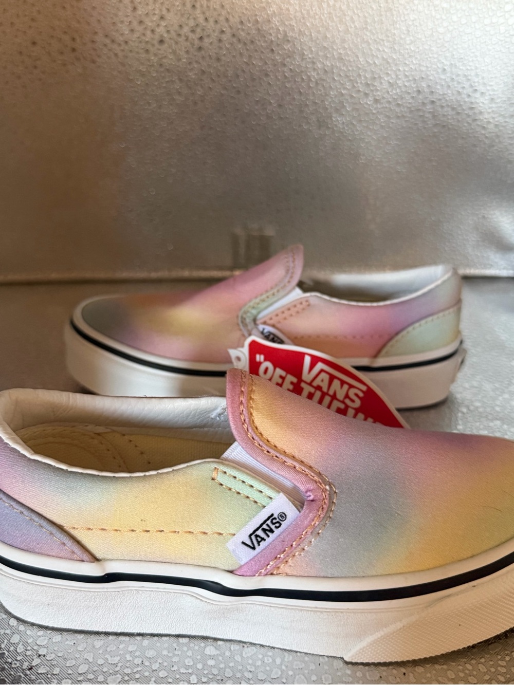 Vans Kids Slip-On Sneakers in Pastel Pink Yellow Mint Lavender
